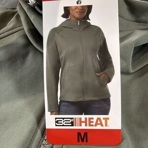 Women’s 32 Degree Softshell lightweight  Hooded Jacket Green Size Medium